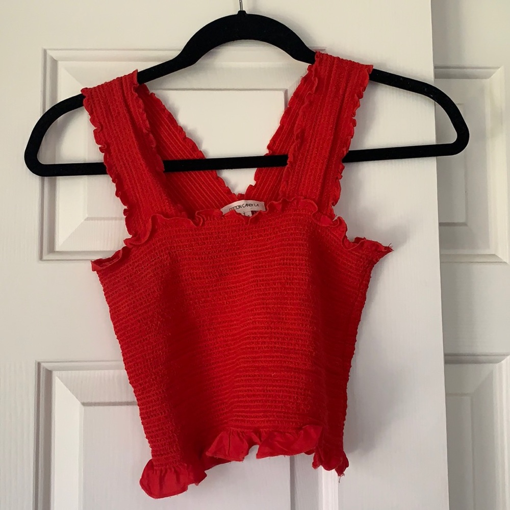 Cotton Candy LA red crop top